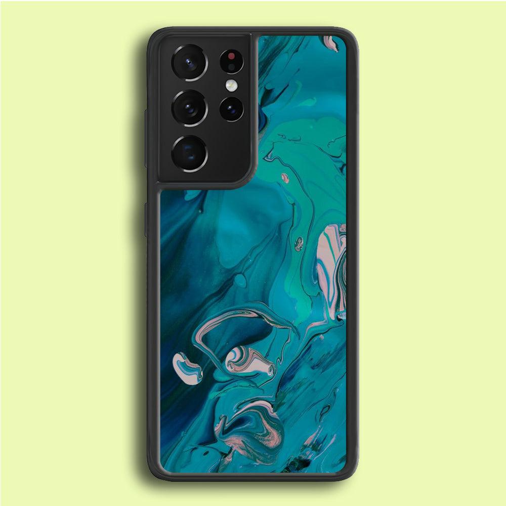 Marble Pattern 028 Samsung Galaxy S21 Ultra Case-Rubber / White (2D Case)-Xtracase