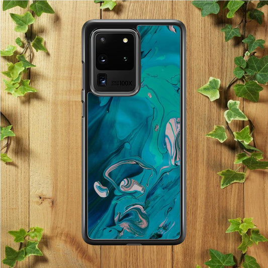 Marble Pattern 028 Samsung Galaxy S20 Ultra Case-Rubber / White (2D Case)-Xtracase