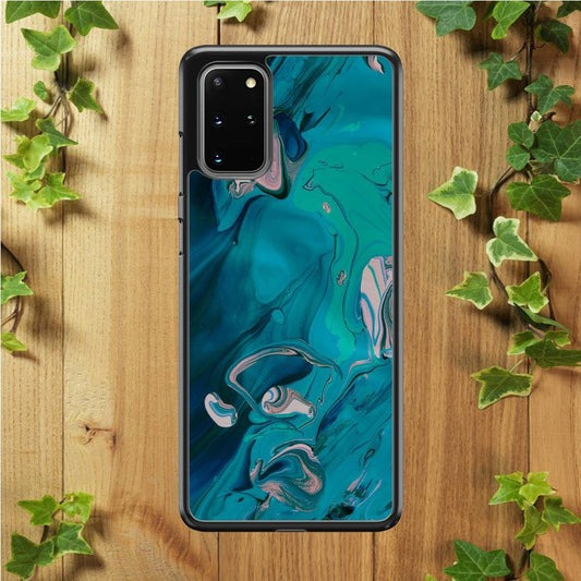 Marble Pattern 028 Samsung Galaxy S20 Plus Case-Rubber / White (2D Case)-Xtracase