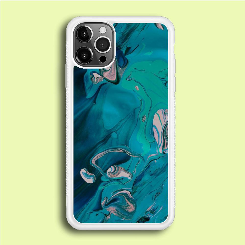 Marble Pattern 028 iPhone 12 Pro Case-Rubber / White (2D Case)-Xtracase