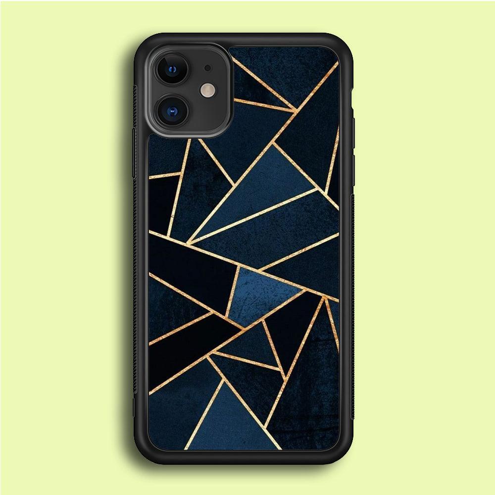 Marble Pattern 029 iPhone 12 Case-Rubber / Black (2D Case)-Xtracase