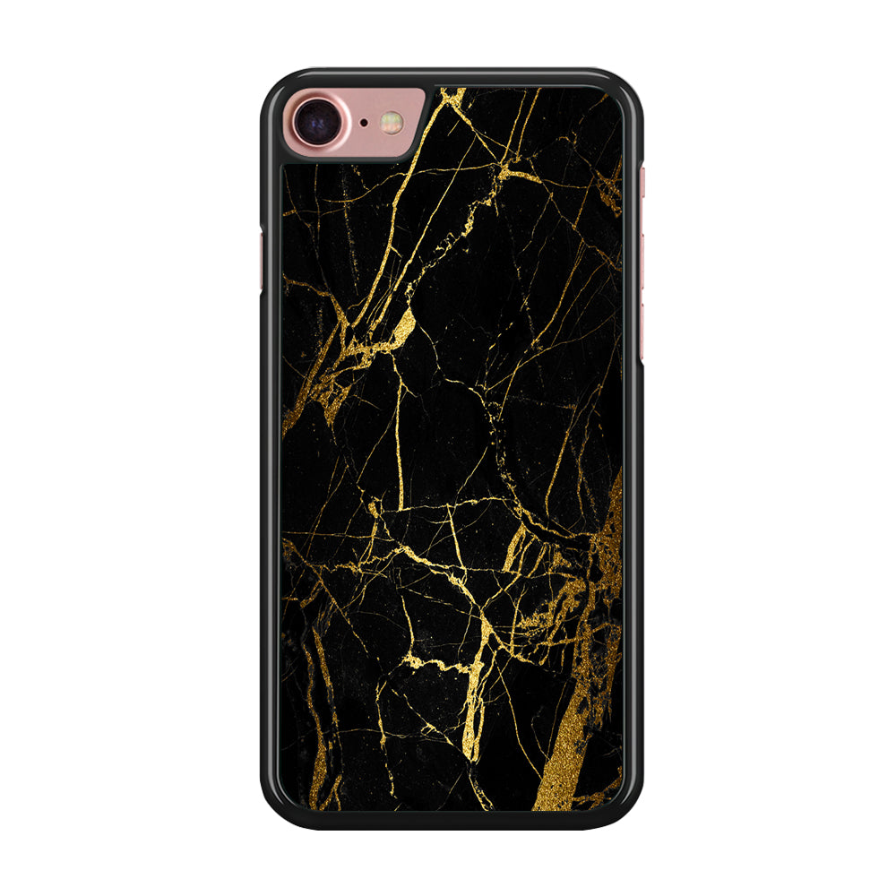 Marble Pattern Black and Gold iPhone 8 Case