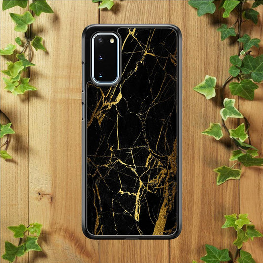 Marble Pattern Black and Gold Samsung Galaxy S20 Case-Plastic / Full Wrap (3D Case)-Xtracase