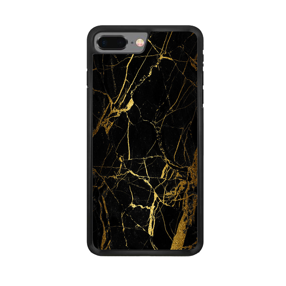 Marble Pattern Black and Gold iPhone 7 Plus Case