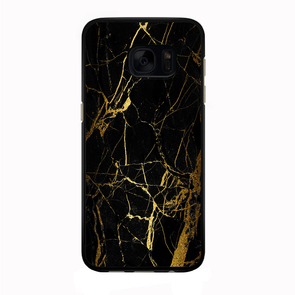 Marble Pattern Black and Gold Samsung Galaxy S7 Case