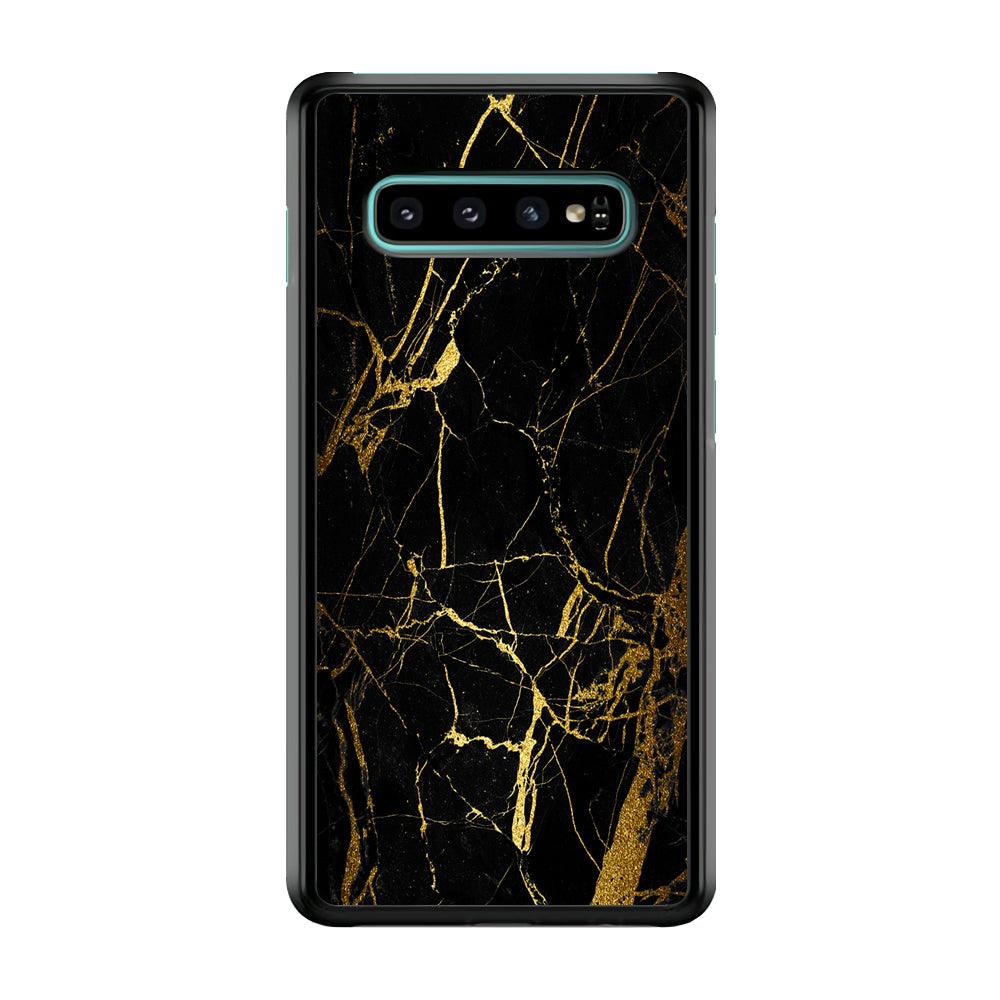 Marble Pattern Black and Gold Samsung Galaxy S10 Case-Plastic / Full Wrap (3D Case)-Xtracase