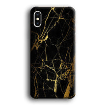Load image into Gallery viewer, Marble Pattern Black and Gold iPhone Xs Case
