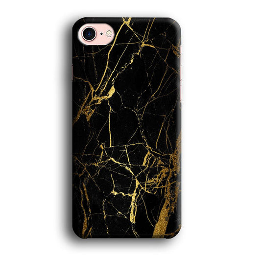 Marble Pattern Black and Gold iPhone 8 Case-Plastic / Full Wrap (3D Case)-Xtracase