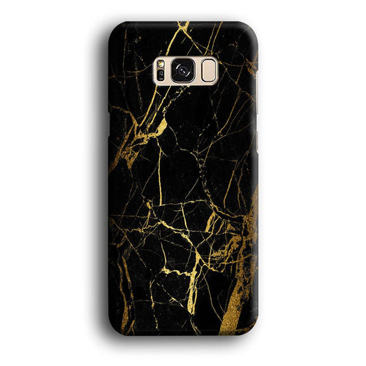 Marble Pattern Black and Gold Samsung Galaxy S8 Case-Plastic / Full Wrap (3D Case)-Xtracase