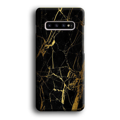 Marble Pattern Black and Gold Samsung Galaxy S10 Case