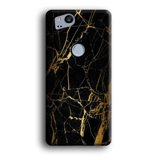 Marble Pattern Black and Gold Google Pixel 2 3D Case-Xtracase