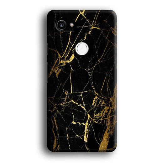 Marble Pattern Black and Gold Google Pixel 2 XL 3D Case-Xtracase