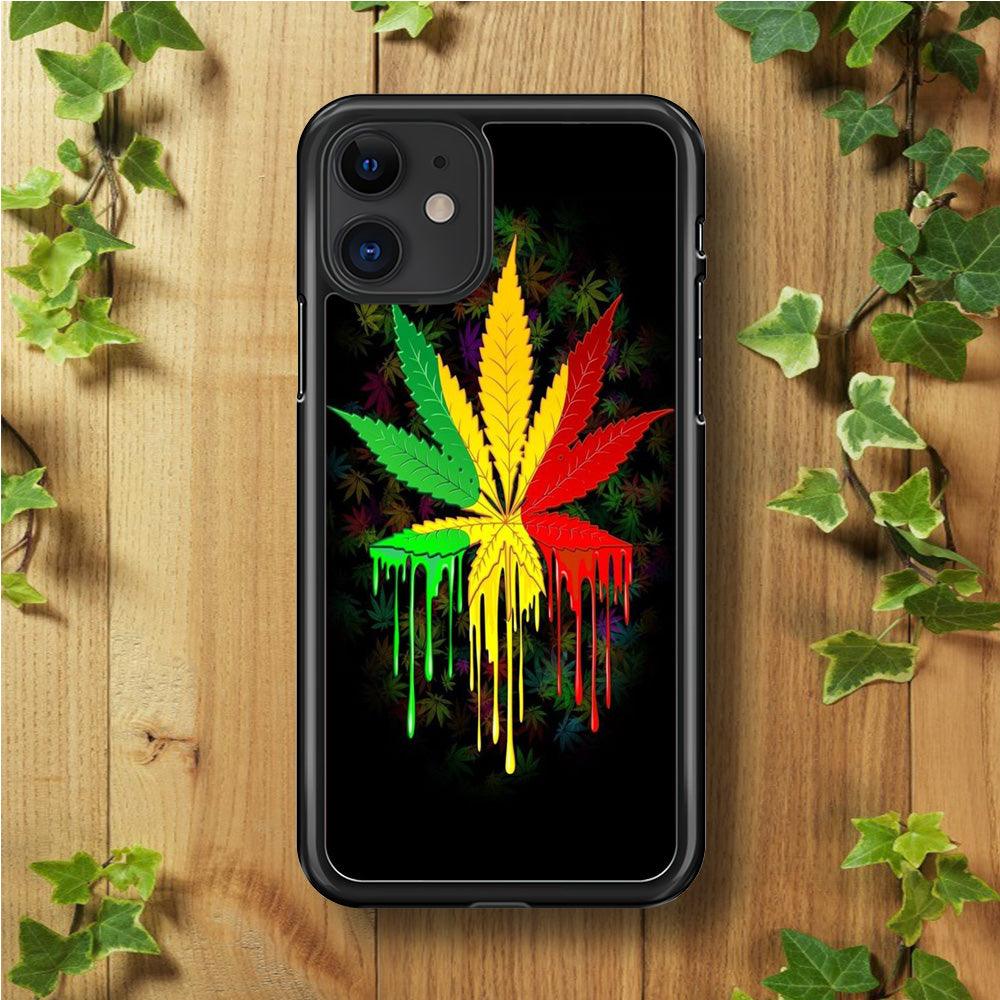Marijuana Art iPhone 11 Case-Rubber / Black (2D Case)-Xtracase