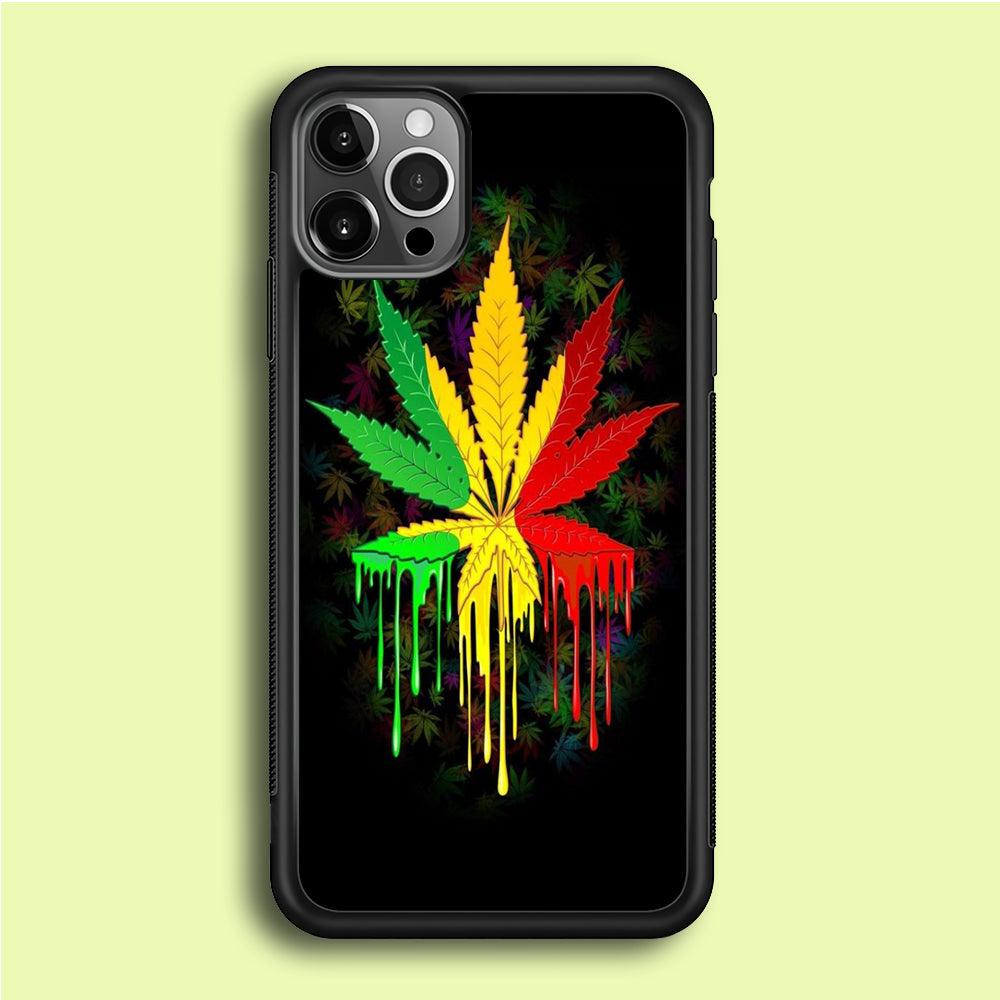 Marijuana Art iPhone 12 Pro Case-Rubber / Black (2D Case)-Xtracase