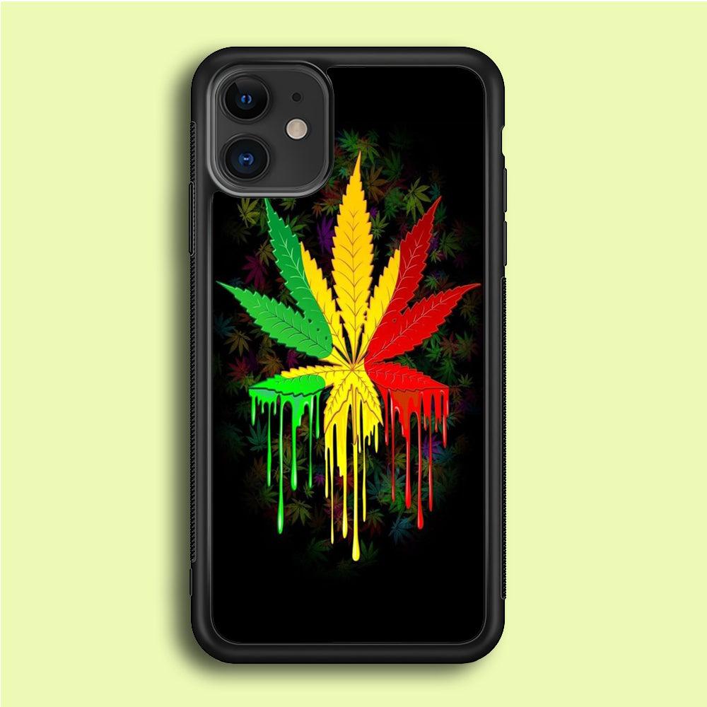 Marijuana iPhone 12 Case-Rubber / Black (2D Case)-Xtracase