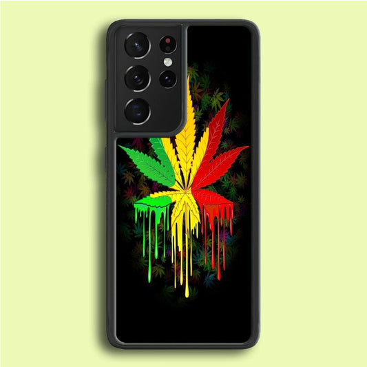 Marijuana Art Samsung Galaxy S21 Ultra Case-Rubber / Black (2D Case)-Xtracase