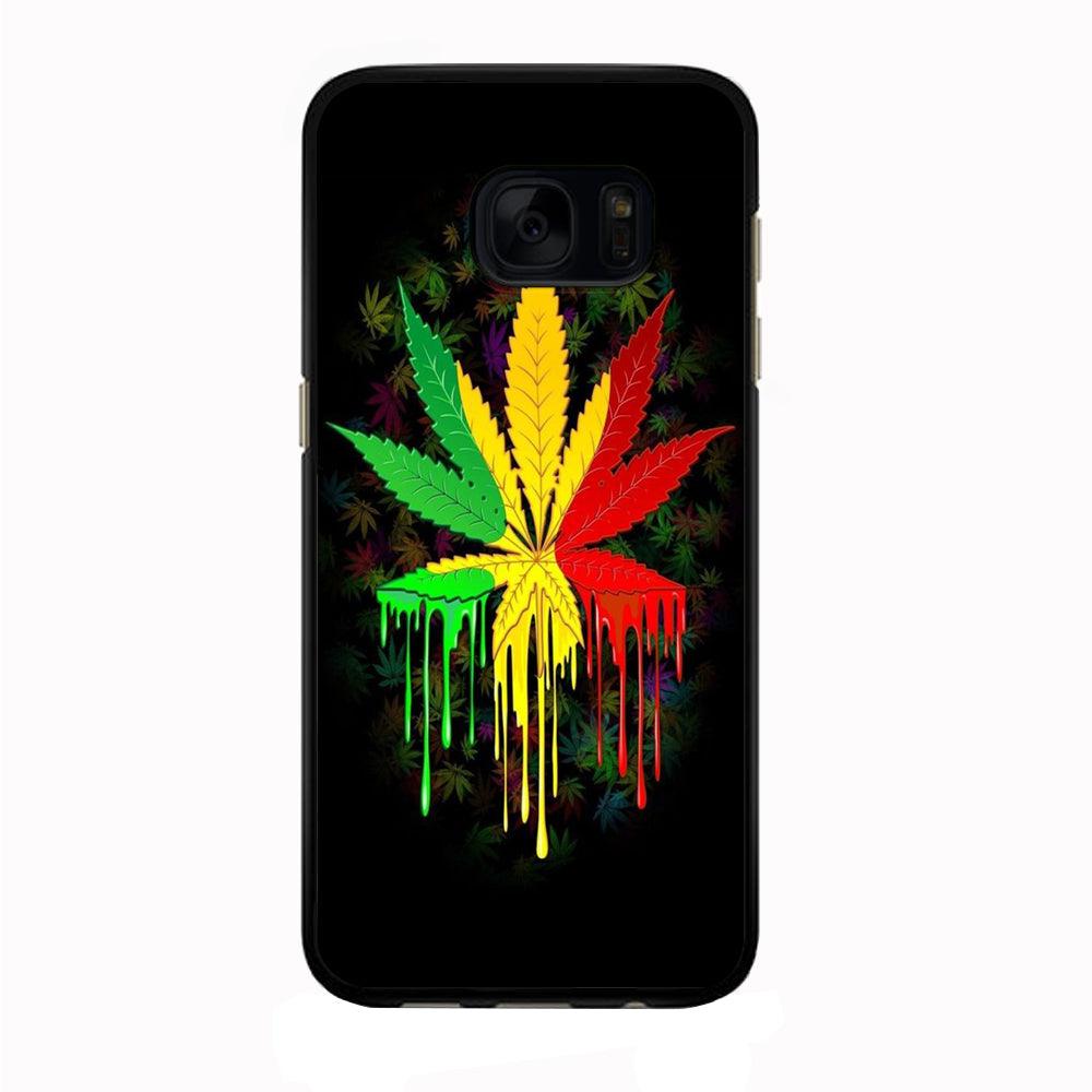 Marijuana Art Samsung Galaxy S7 Edge Case-Rubber / Black (2D Case)-Xtracase