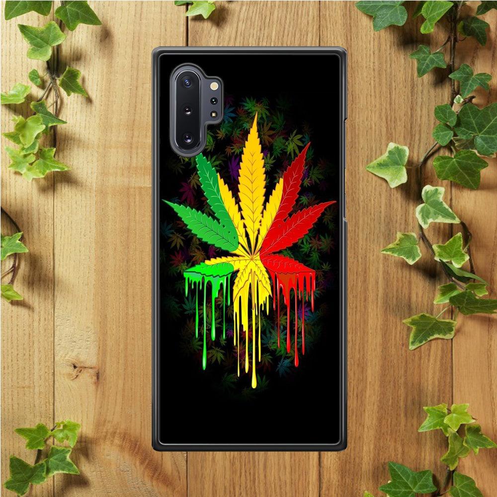 Marijuana Art Samsung Galaxy Note 10 Plus Case-Rubber / Black (2D Case)-Xtracase