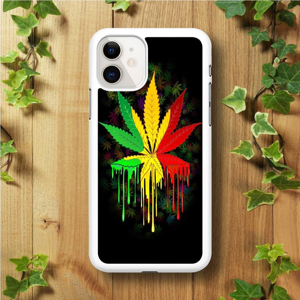 Marijuana Art iPhone 11 Case-Rubber / White (2D Case)-Xtracase