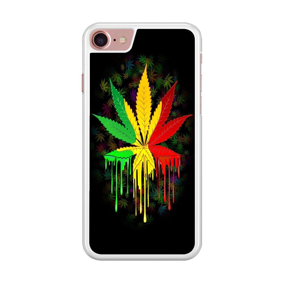 Marijuana Art iPhone 7 Case-Rubber / White (2D Case)-Xtracase