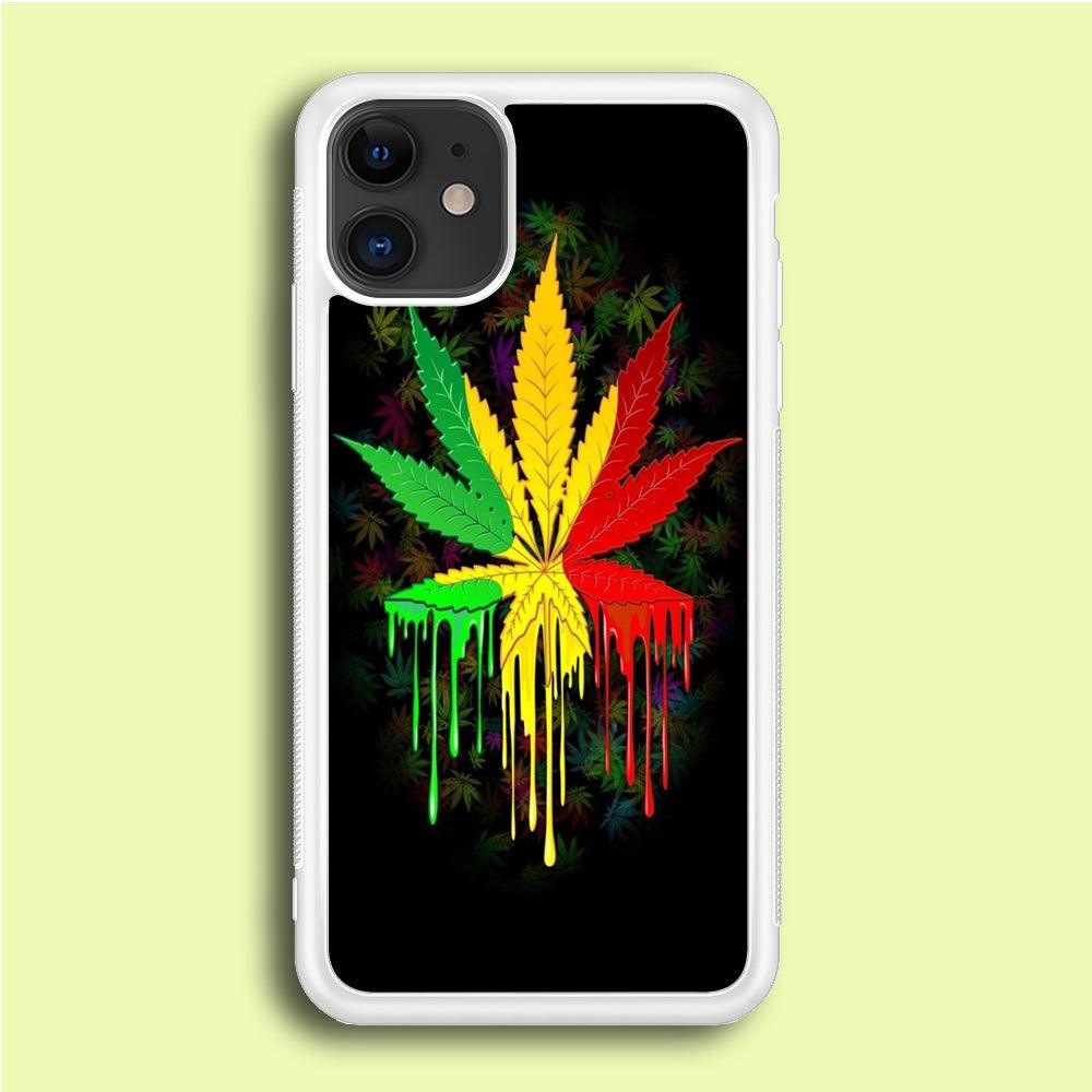 Marijuana iPhone 12 Case-Rubber / White (2D Case)-Xtracase