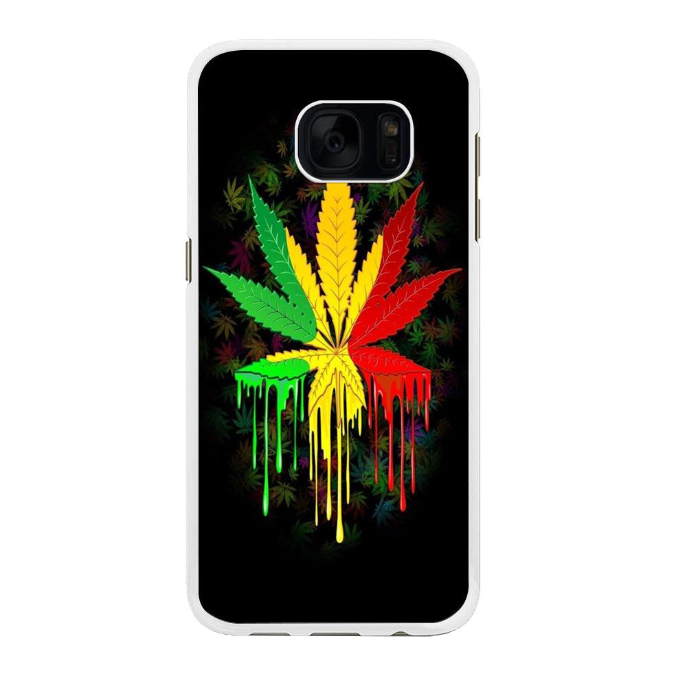 Marijuana Art Samsung Galaxy S7 Edge Case-Rubber / White (2D Case)-Xtracase