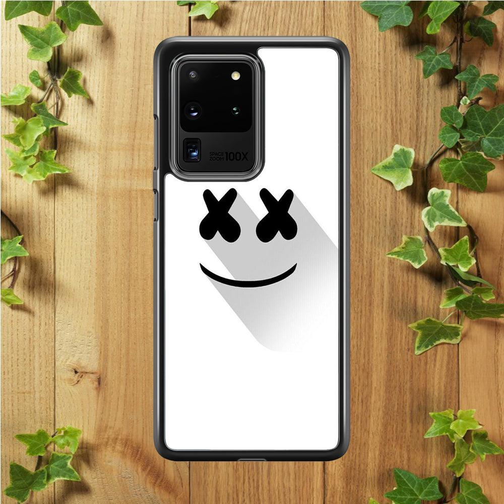 Marshmello Samsung Galaxy S20 Ultra Case-Rubber / White (2D Case)-Xtracase