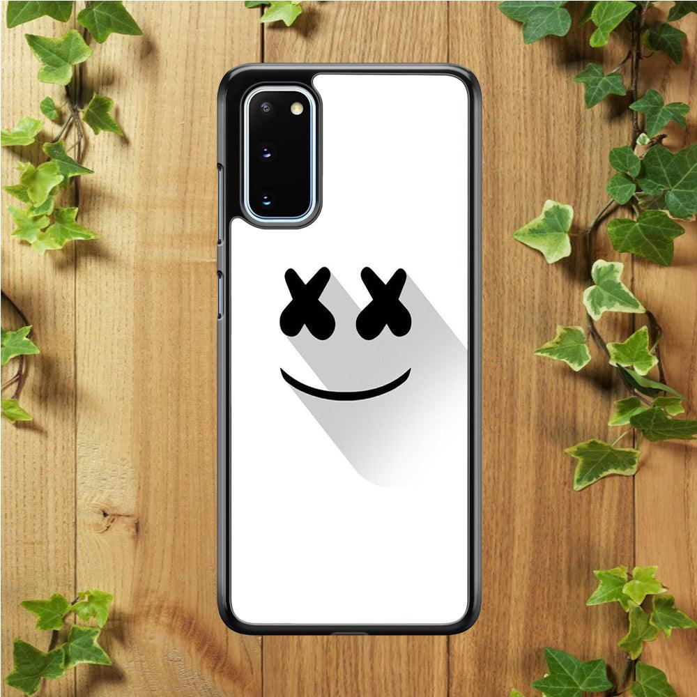 Marshmello Samsung Galaxy S20 Case-Rubber / White (2D Case)-Xtracase