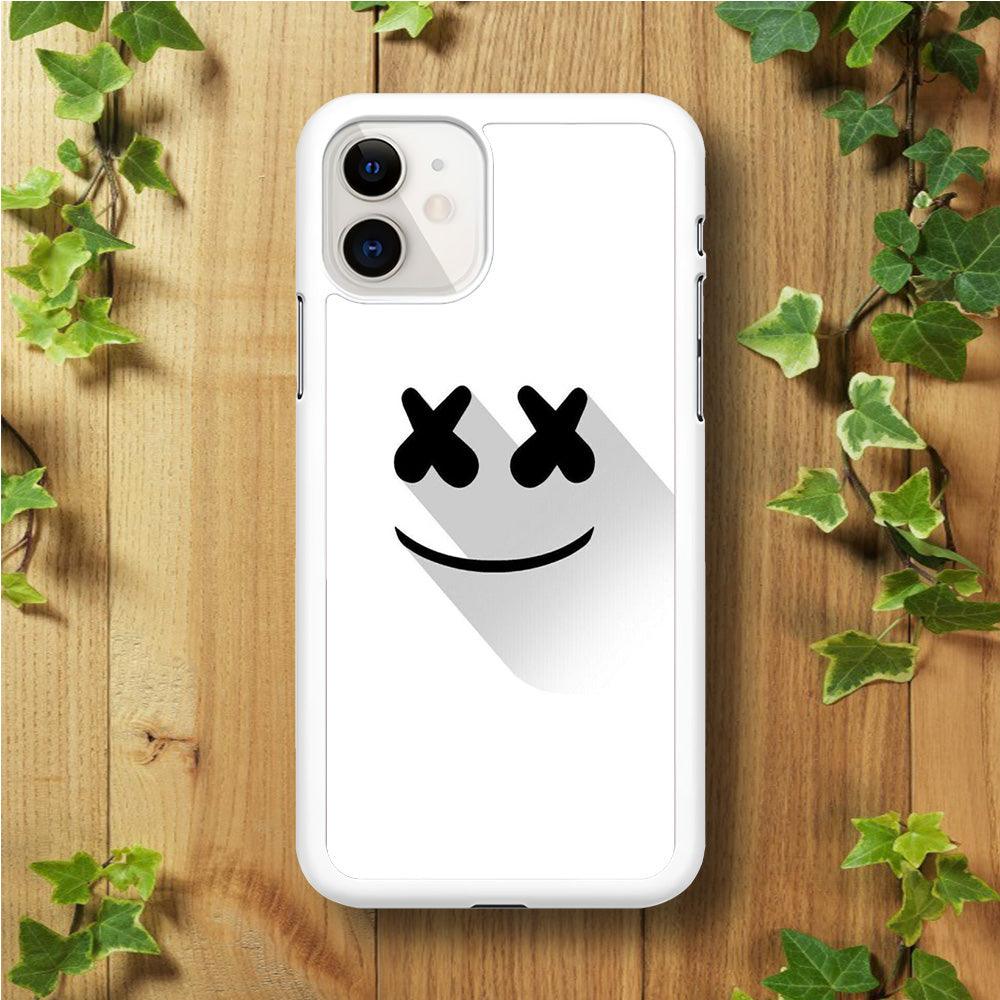 Marshmello iPhone 11 Case-Rubber / White (2D Case)-Xtracase