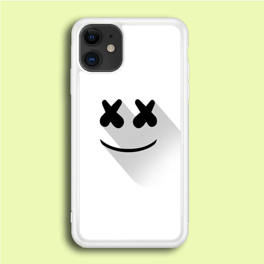 Marshmello iPhone 12 Case-Rubber / White (2D Case)-Xtracase