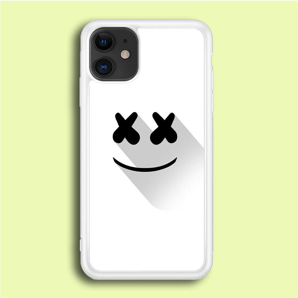 Marshmello iPhone 12 Mini Case-Rubber / White (2D Case)-Xtracase