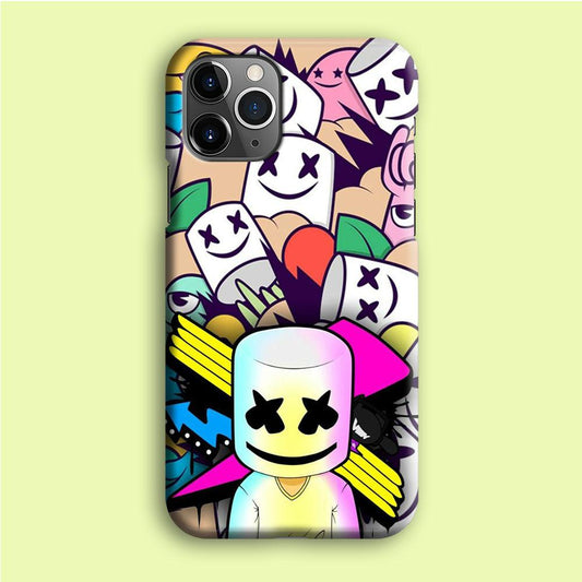 Marshmello Art iPhone 12 Pro Case-Plastic / Full Wrap (3D Case)-Xtracase