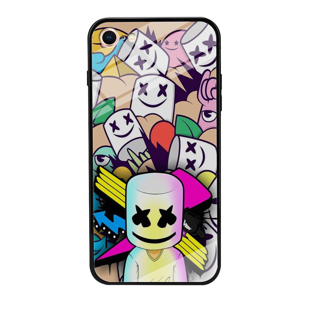 Marshmello Art iPhone 8 Case-Tempered Glass Case-Xtracase