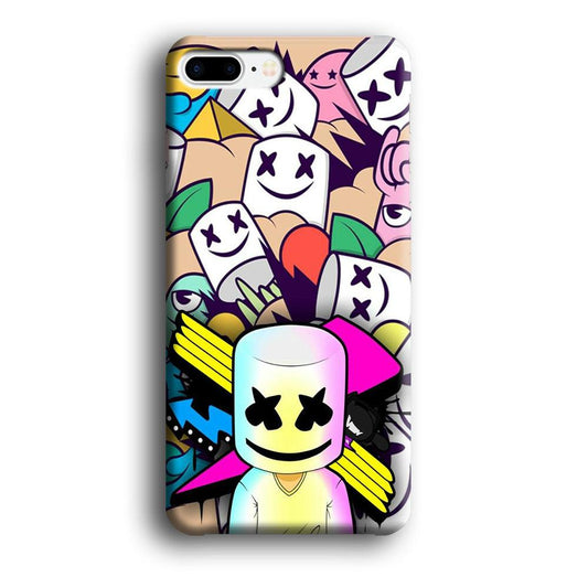 Marshmello Art iPhone 7 Plus Case-Plastic / Full Wrap (3D Case)-Xtracase