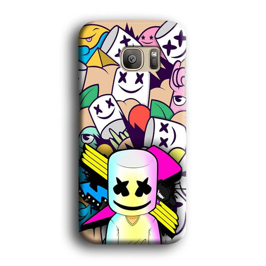 Marshmello Art Samsung Galaxy S7 Edge Case-Plastic / Full Wrap (3D Case)-Xtracase
