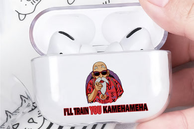 Master Roshi I'll Train You Hard Plastic Protective Clear Case Cover For Apple Airpod Pro