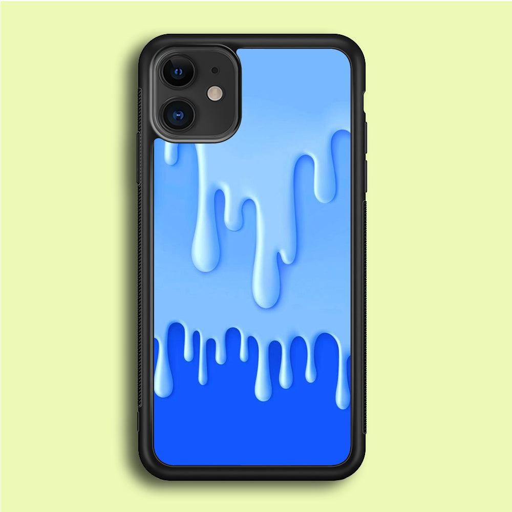 Melted Blue Cream iPhone 12 Mini Case-Rubber / Black (2D Case)-Xtracase