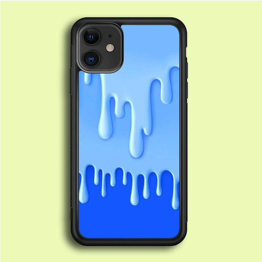 Melted Blue Cream iPhone 12 Mini Case-Rubber / Black (2D Case)-Xtracase