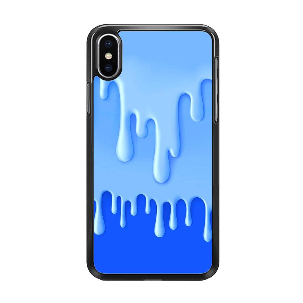 Melted Blue Cream iPhone Xs Case-Rubber / Black (2D Case)-Xtracase