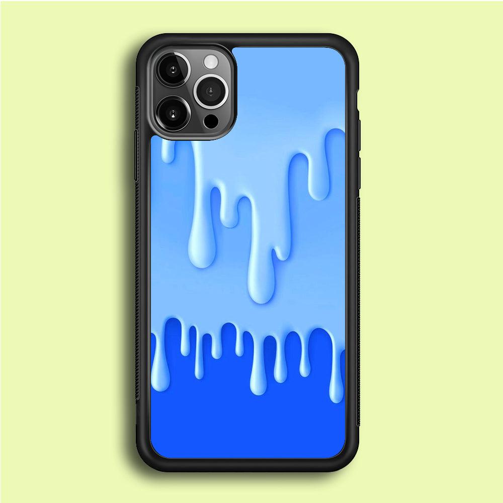 Melted Blue Cream iPhone 12 Pro Case-Rubber / Black (2D Case)-Xtracase
