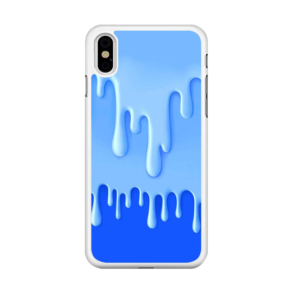 Melted Blue Cream iPhone Xs Case-Rubber / White (2D Case)-Xtracase