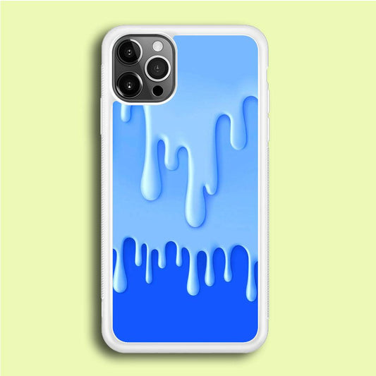 Melted Blue Cream iPhone 12 Pro Case-Rubber / White (2D Case)-Xtracase