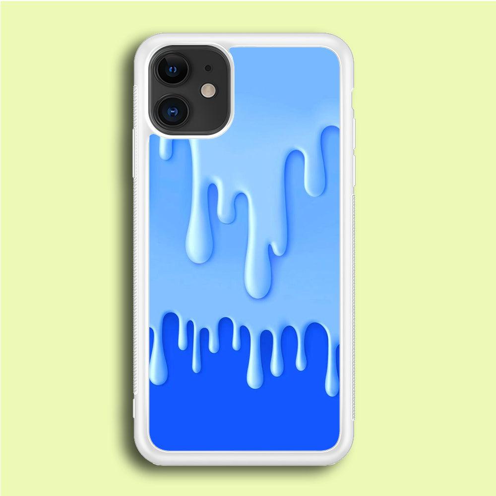 Melted Blue Cream iPhone 12 Mini Case-Rubber / White (2D Case)-Xtracase