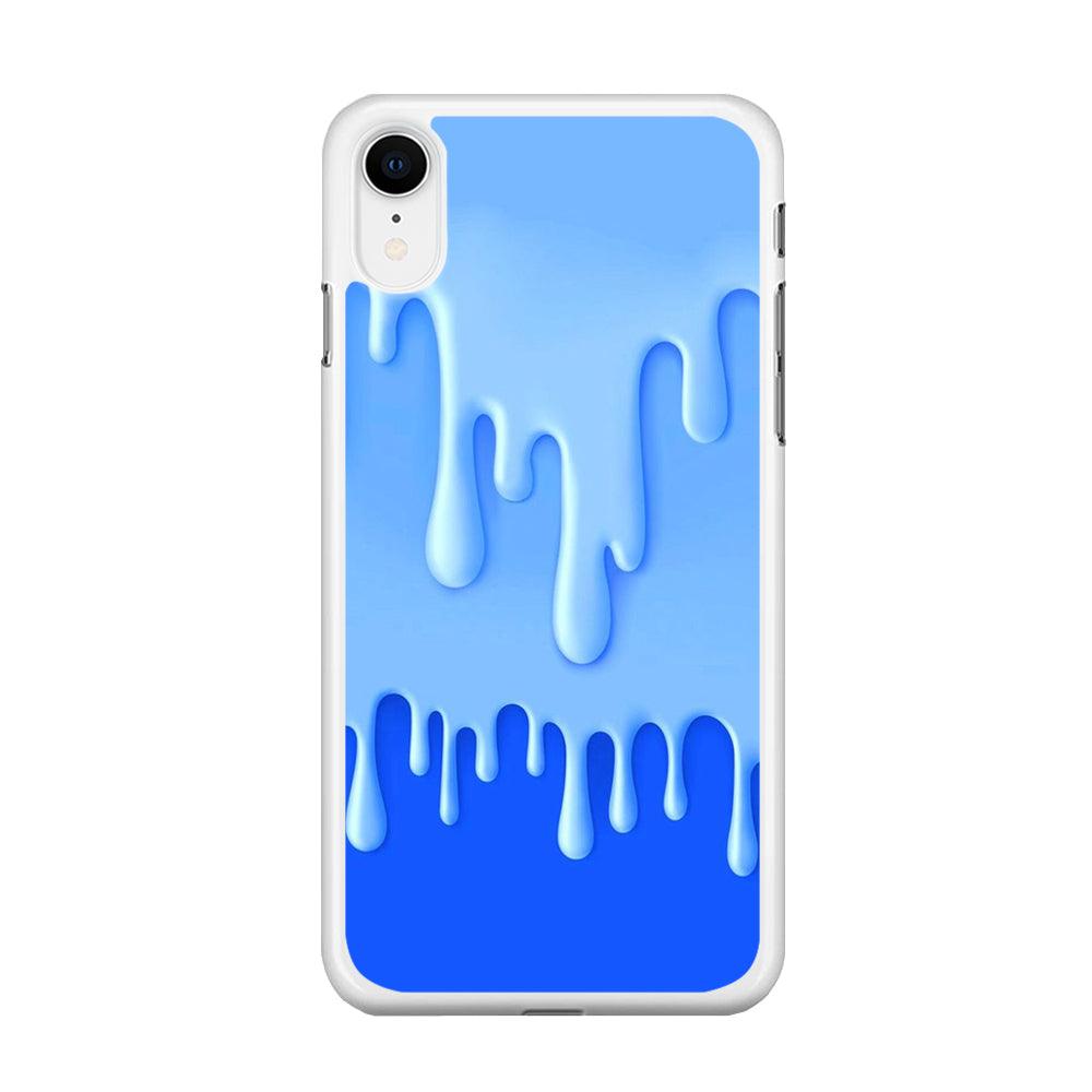 Melted Blue Cream iPhone XR Case-Rubber / White (2D Case)-Xtracase