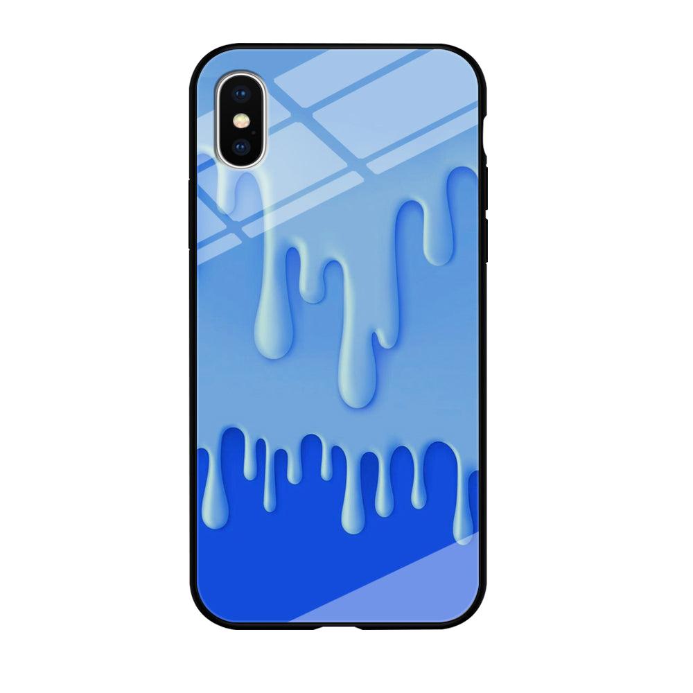 Melted Blue Cream iPhone Xs Case-Tempered Glass Case-Xtracase