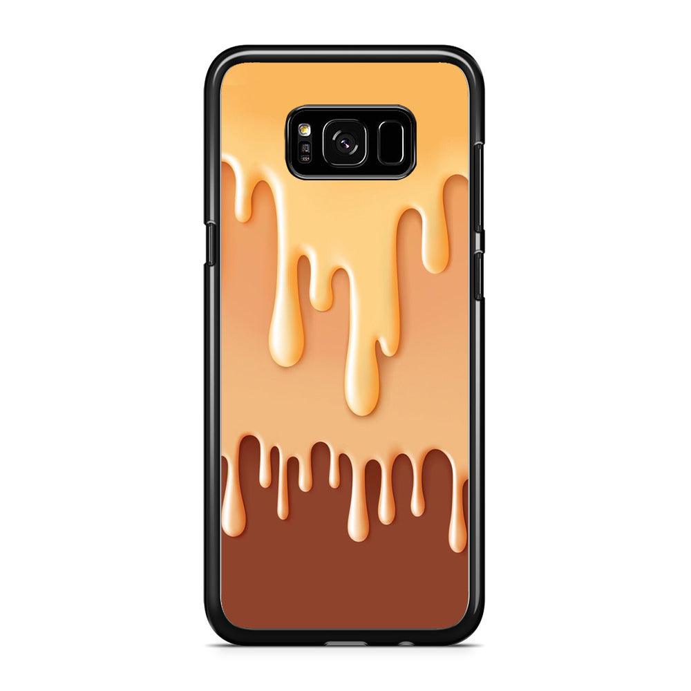 Melted Brown Cream Samsung Galaxy S8 Case-Rubber / Black (2D Case)-Xtracase