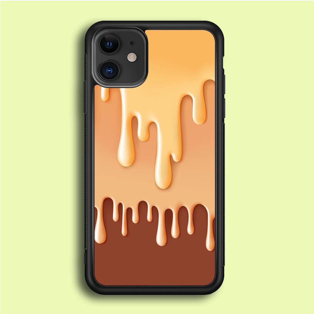 Melted Brown Cream iPhone 12 Mini Case-Rubber / Black (2D Case)-Xtracase