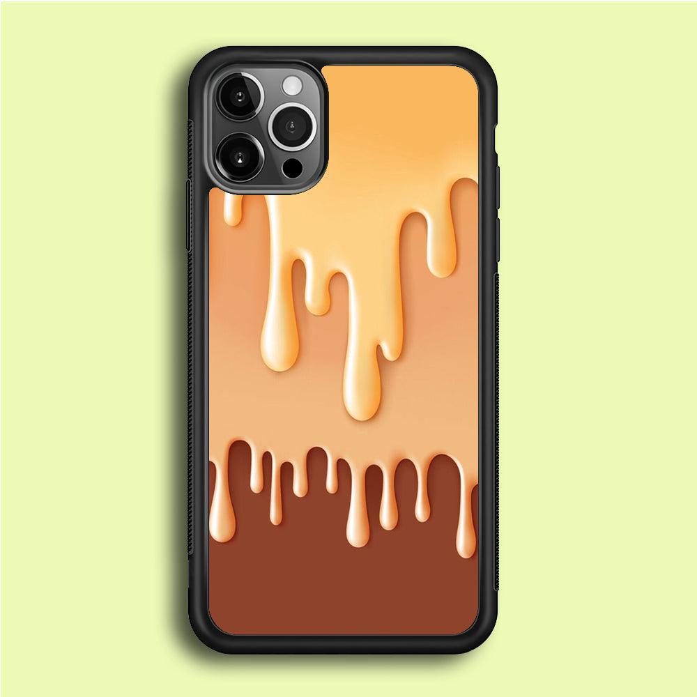 Melted Brown Cream iPhone 12 Pro Case-Rubber / Black (2D Case)-Xtracase