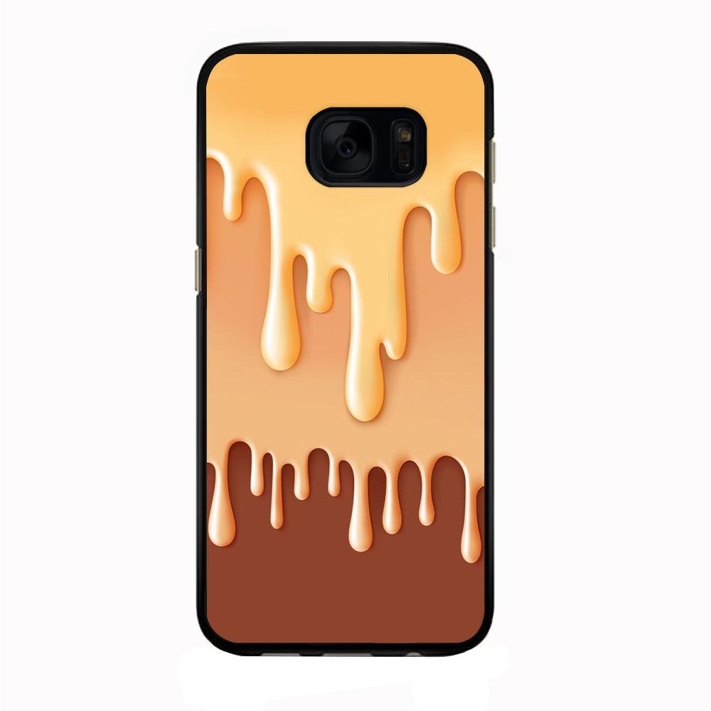 Melted Brown Cream Samsung Galaxy S7 Edge Case-Rubber / Black (2D Case)-Xtracase