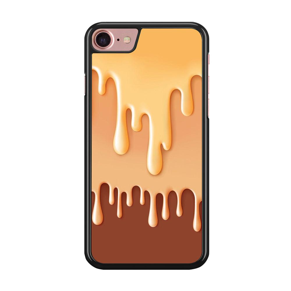 Melted Brown Cream iPhone 8 Case-Rubber / Black (2D Case)-Xtracase